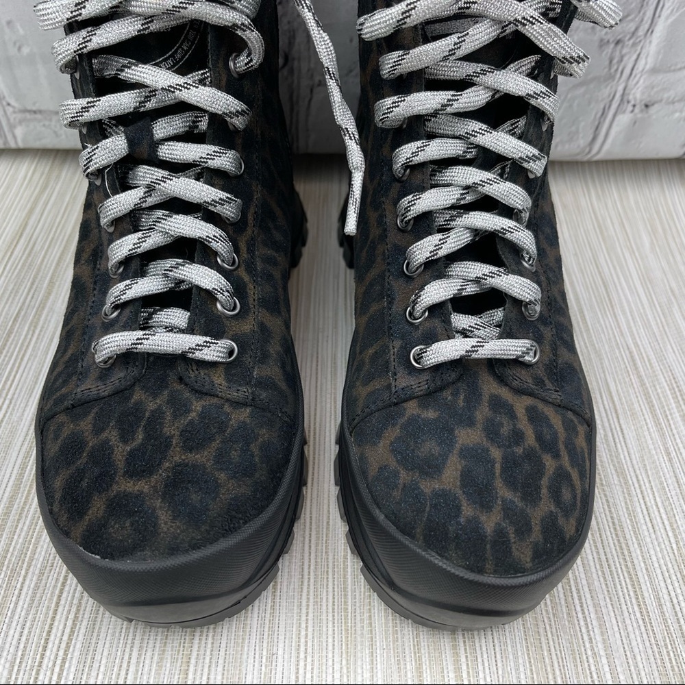 đť…şp448 Denise Animal Print Platform Sneaker Booties In Leopard Size 38 - Picture 6 of 15